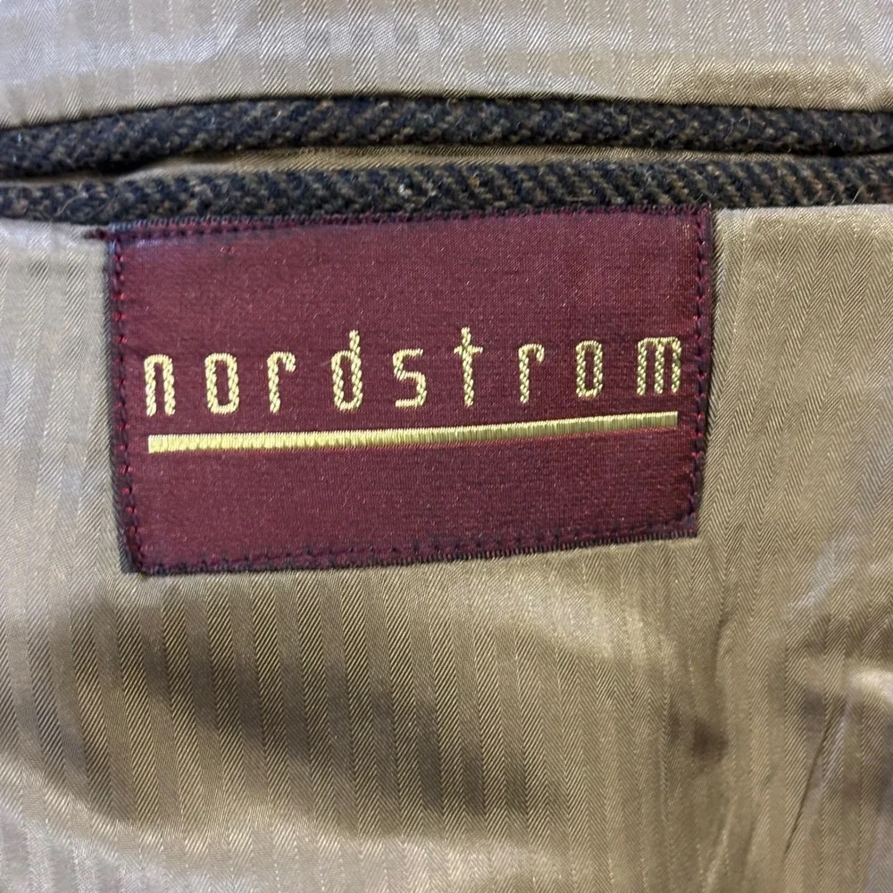 Nordstrom Mens Brown Herringbone Blazer Wool Camel Hair Sport‎ Coat Canada 44 R